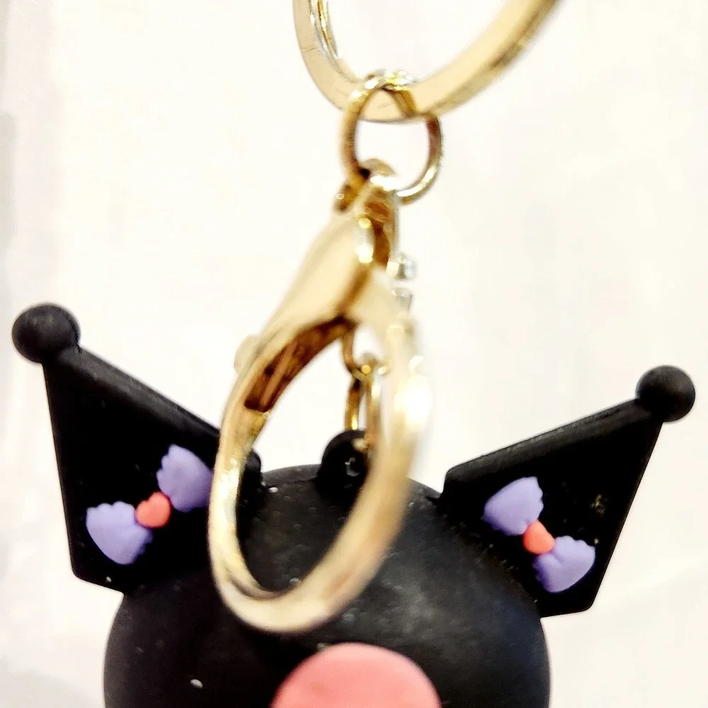 Sanrio‎ Kuromi Keychain and Purple HAPPY Lanyard